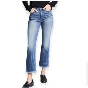 AYR The Bomb Pop Cropped High Rise Jeans Frayed Bottoms Women’s size 29